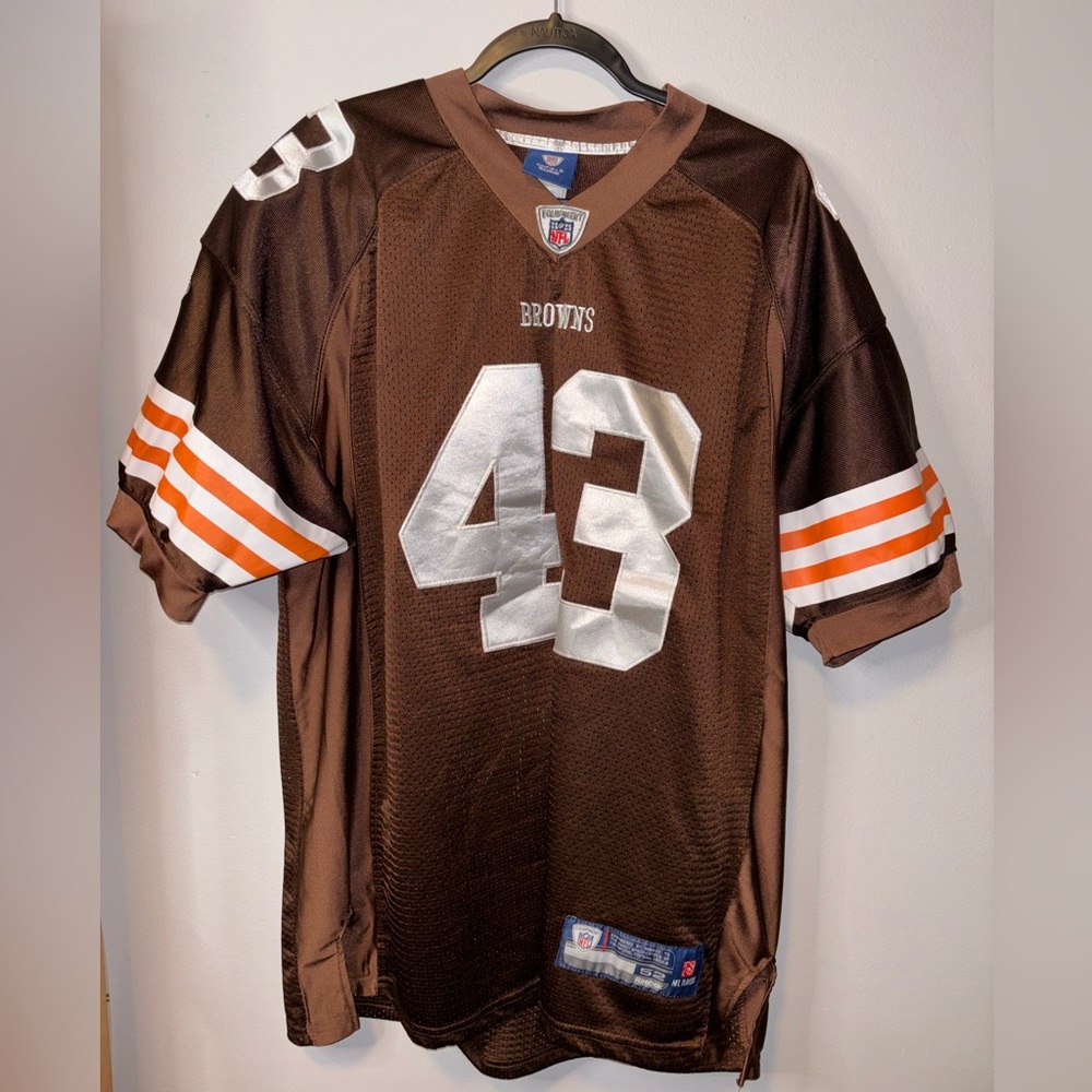 Reebok Cleveland Browns #43 Ward Jersey Mens 52 On Field NFL Football Sportswear